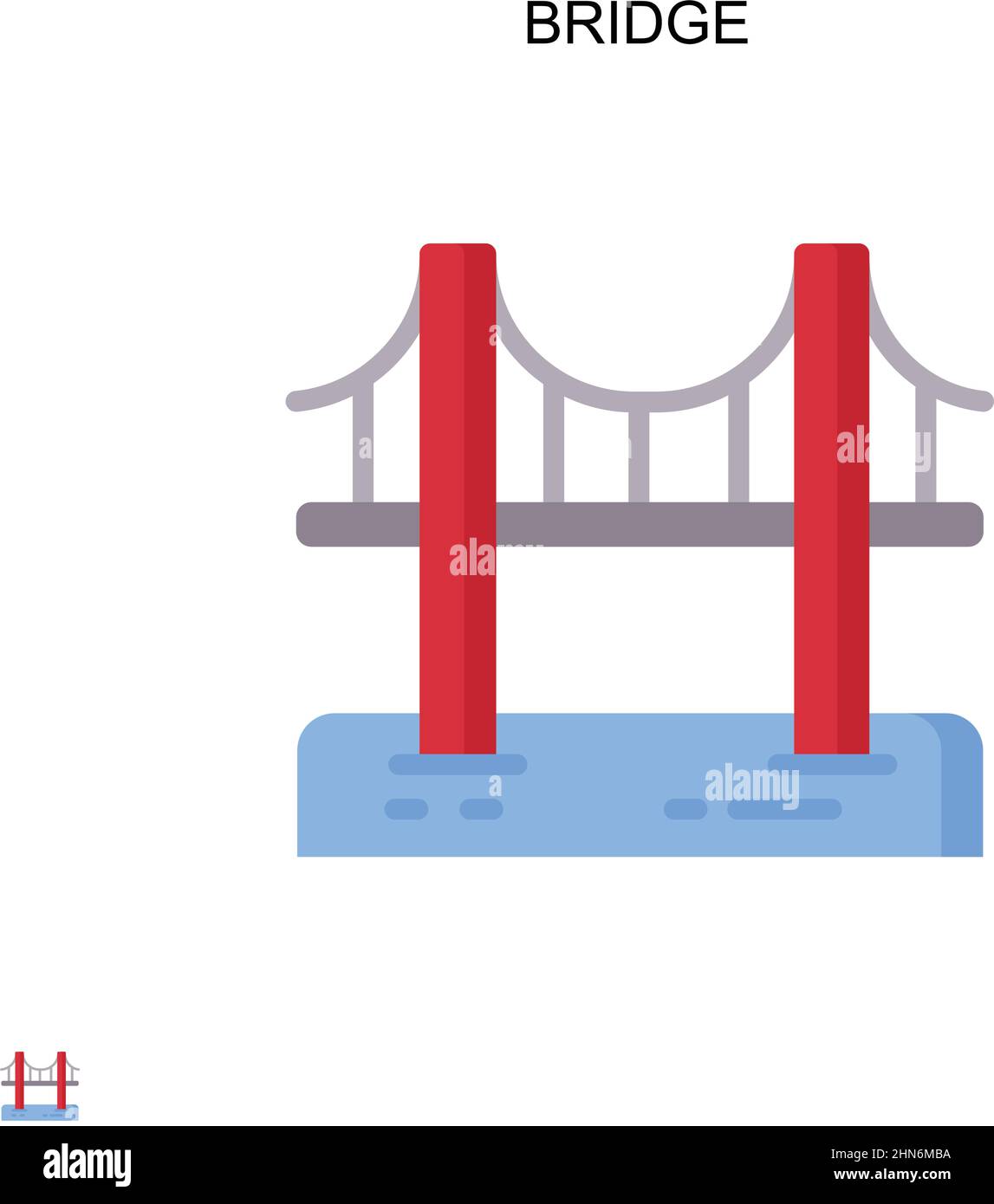 Einfaches Vektor-Symbol für Brücke. Illustration Symbol Design-Vorlage für Web mobile UI-Element. Stock Vektor