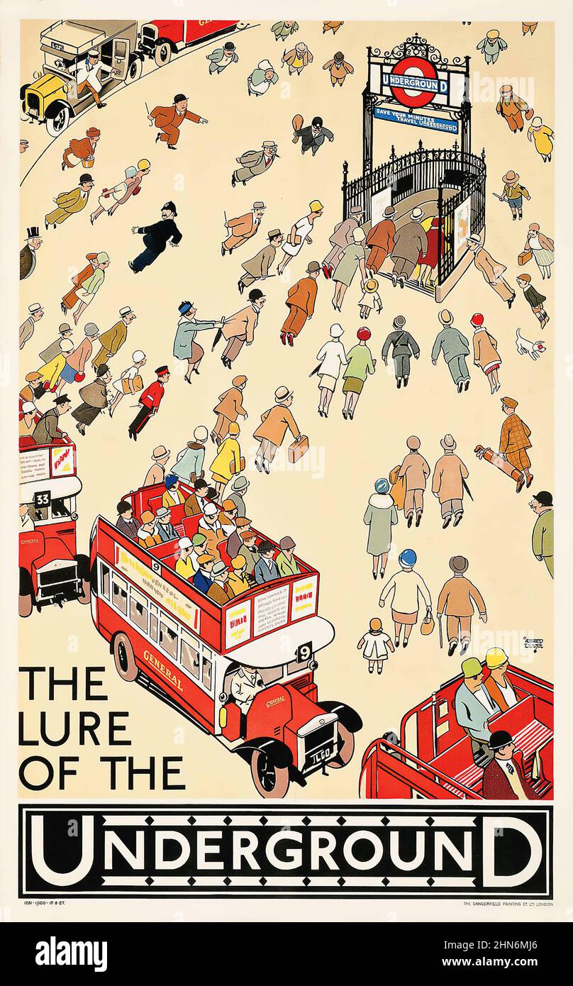 THE LURE OF THE UNDERGROUND - Alfred Leete (1882-1933) - London Underground Poster 1927 Stockfoto