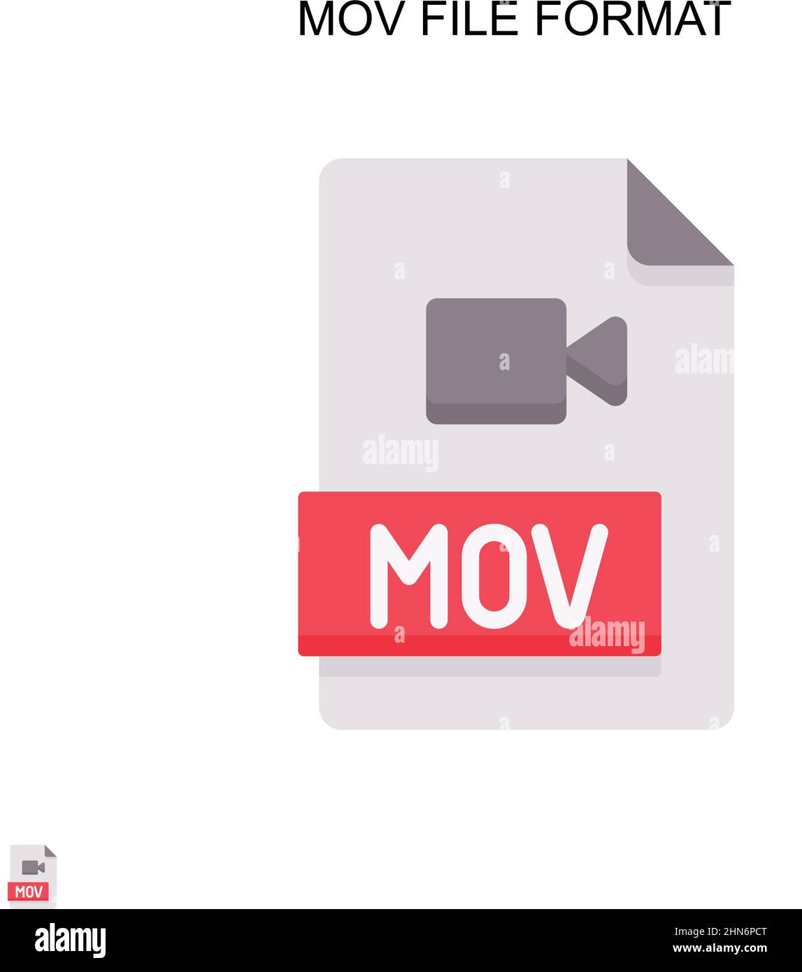 MOV-Dateiformat einfaches Vektor-Symbol. Illustration Symbol Design-Vorlage für Web mobile UI-Element. Stock Vektor