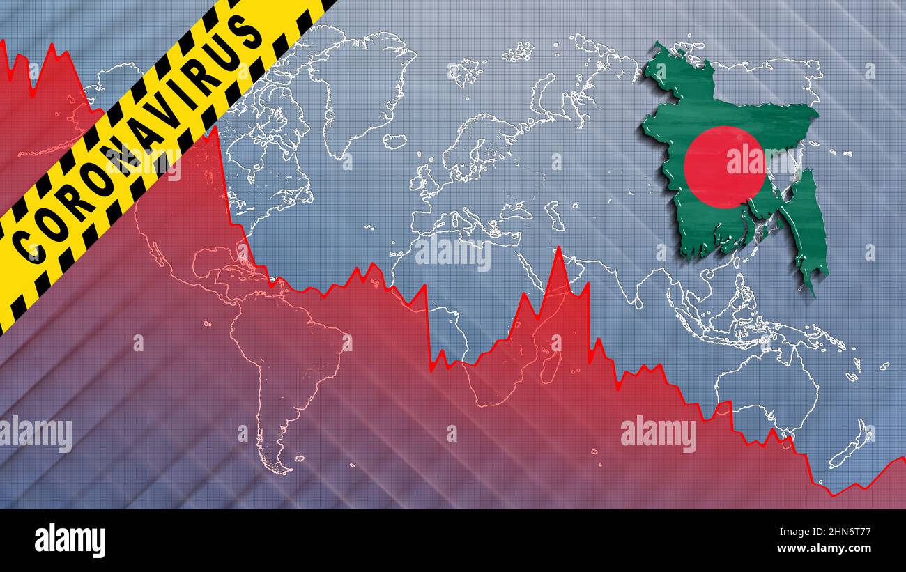 Auswirkungen des Coronavirus auf die Wirtschaft von Bangladesch, Konjunktur im Absinken Stockfoto