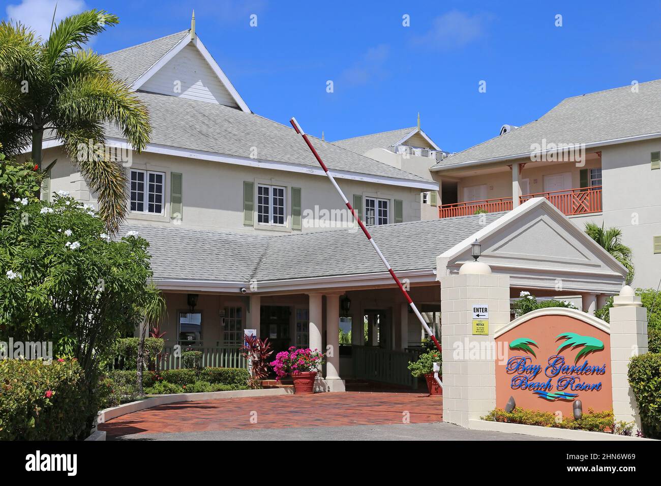 Bay Gardens Resort, Reduit Beach Avenue, Rodney Bay Village, Gros Islet, Saint Lucia, Windward-Inseln, Kleine Antillen, Westindien, Karibisches Meer Stockfoto