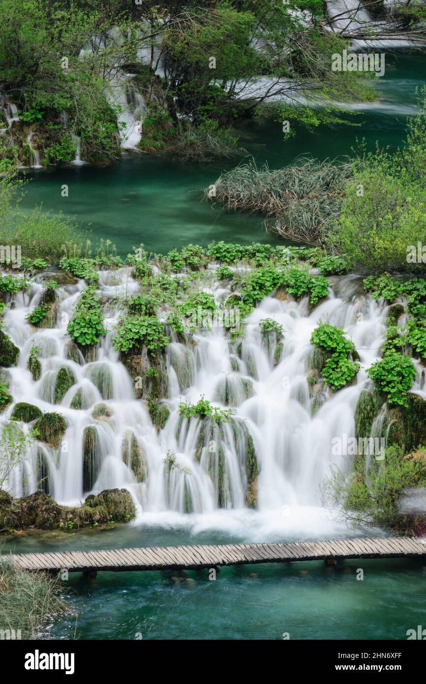 Parque Nacional de los Lagos de Plitvice, Patrimonio Mundial de la UNESCO, Kroatien, Europa Stockfoto