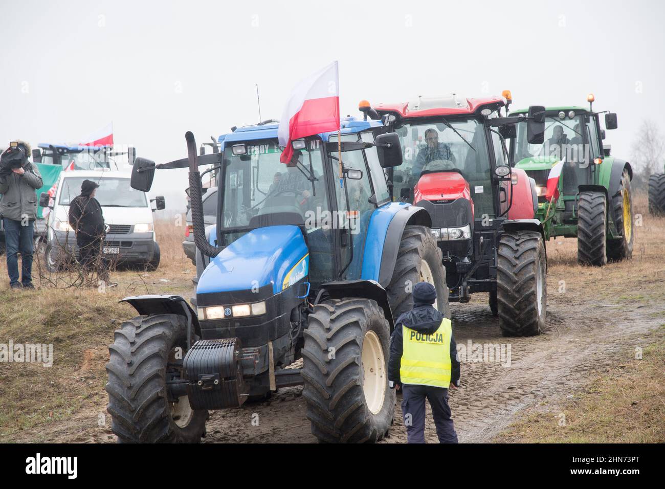AGROunia Polnische Bauern protestieren gegen die Regierung in Starogard Gdanski, Polen. Februar 9th 2022 © Wojciech Strozyk / Alamy Stockfoto Stockfoto
