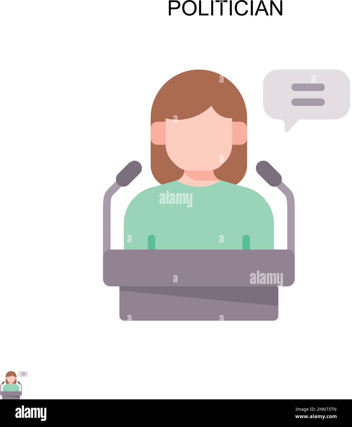 Politiker einfaches Vektor-Symbol. Illustration Symbol Design-Vorlage für Web mobile UI-Element. Stock Vektor Politiker einfaches Vektor-Symbol. Illustration Symbol Design-Vorlage für Web mobile UI-Element. Stock Vektor