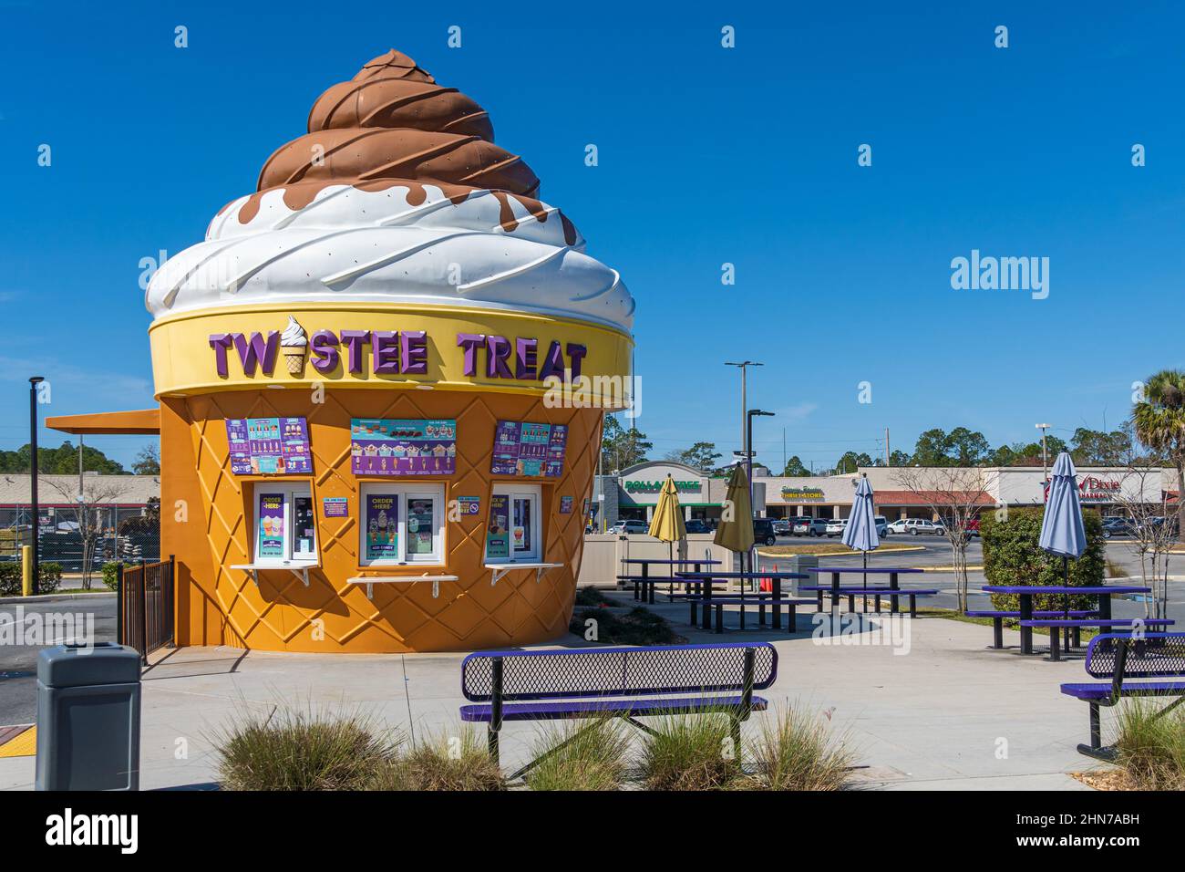 Twistee Treat Eis-Restaurant, eine regionale Kette im Zentrum Floridas - Homosassa, Florida, USA Stockfoto