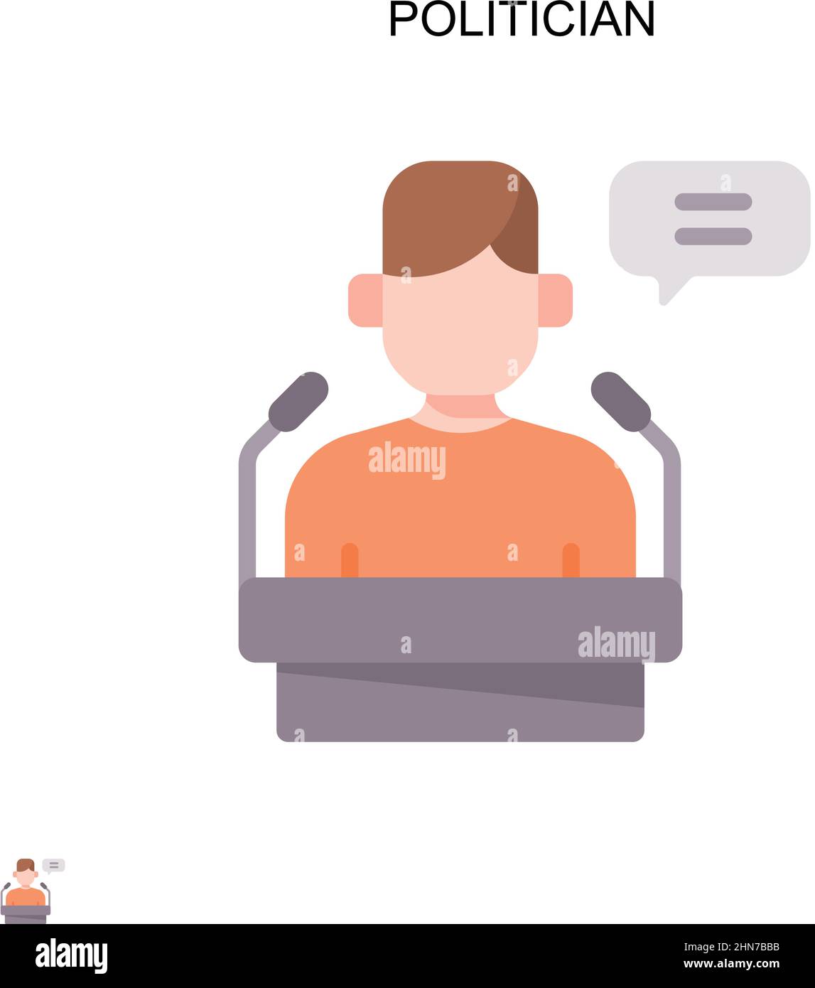 Politiker einfaches Vektor-Symbol. Illustration Symbol Design-Vorlage für Web mobile UI-Element. Stock Vektor Politiker einfaches Vektor-Symbol. Illustration Symbol Design-Vorlage für Web mobile UI-Element. Stock Vektor