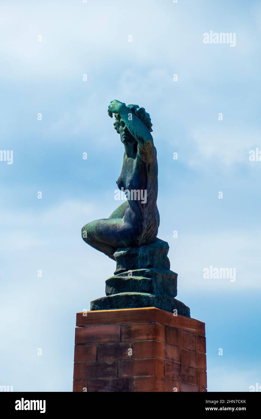 Venusstatue in Freudenstadt, Erinnerung Wiederaufbau nach dem 2. Weltkrieg Stockfoto