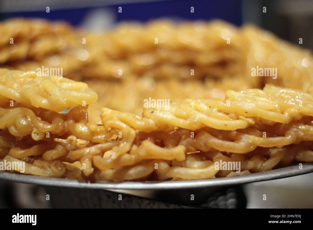 Indische pakistanische arabische Jalebi traditionelle Küche für diwali und eid Ramadan Stockfoto