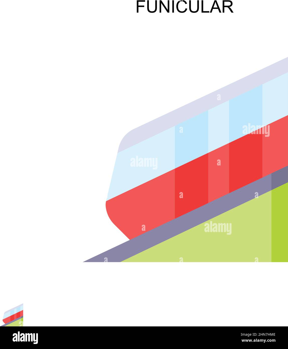 Einfaches Vektorsymbol für die Standseilbahn. Illustration Symbol Design-Vorlage für Web mobile UI-Element. Stock Vektor