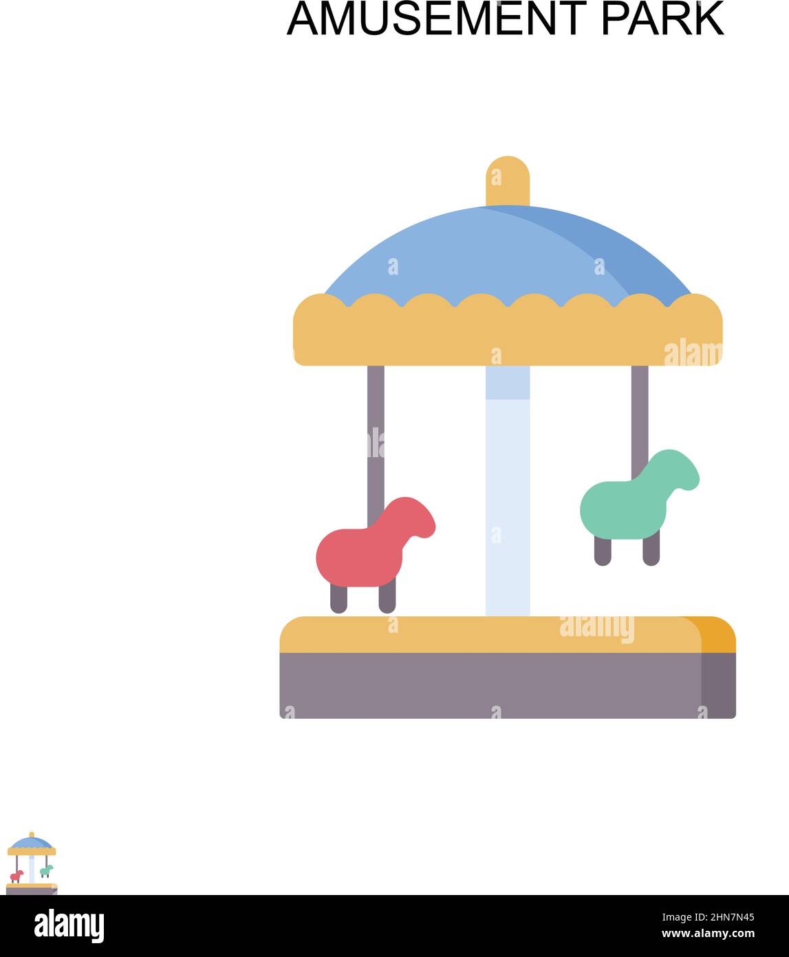 Vergnügungspark einfaches Vektor-Symbol. Illustration Symbol Design-Vorlage für Web mobile UI-Element. Stock Vektor