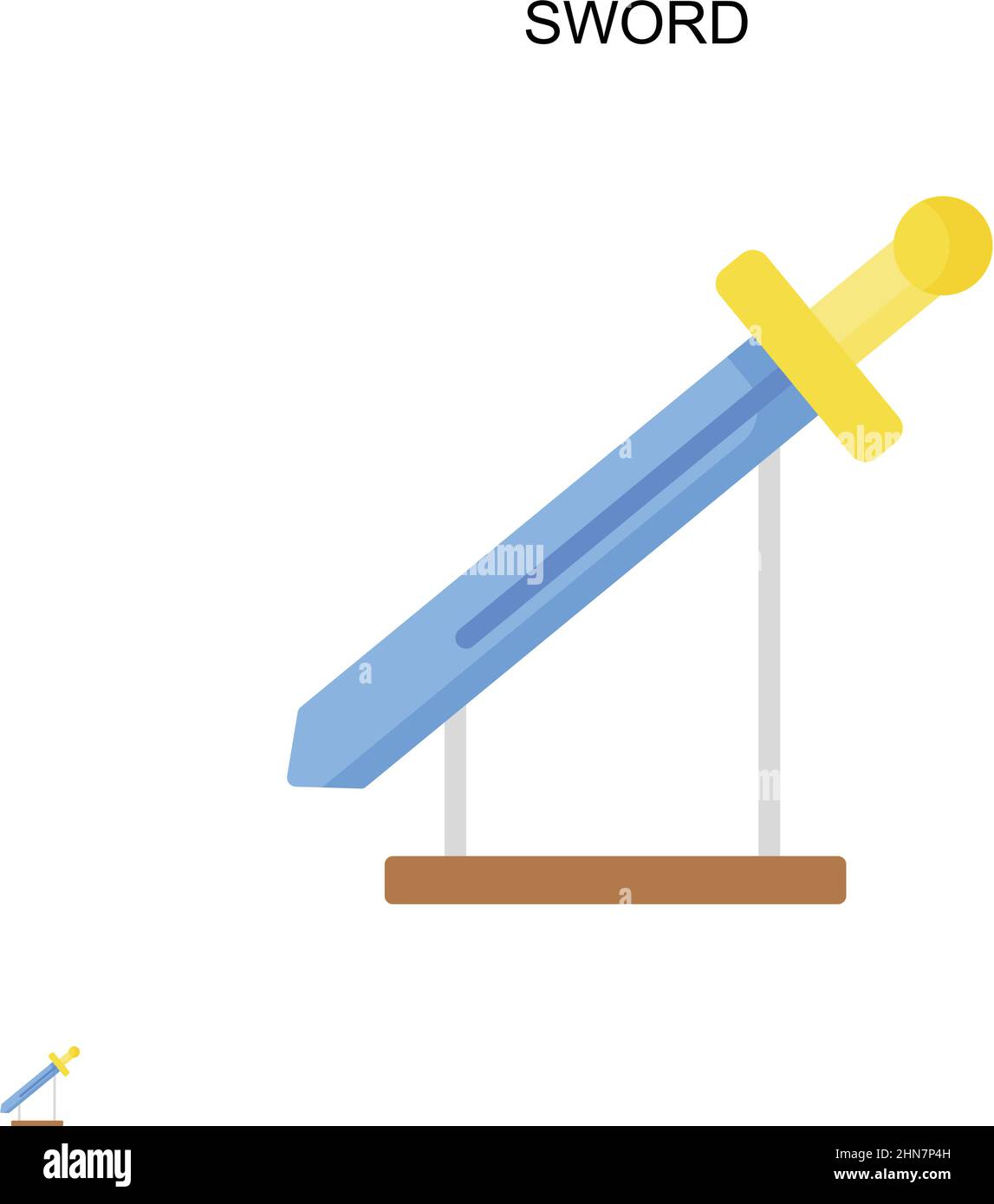 Einfaches Vektorsymbol „Schwert“. Illustration Symbol Design-Vorlage für Web mobile UI-Element. Stock Vektor