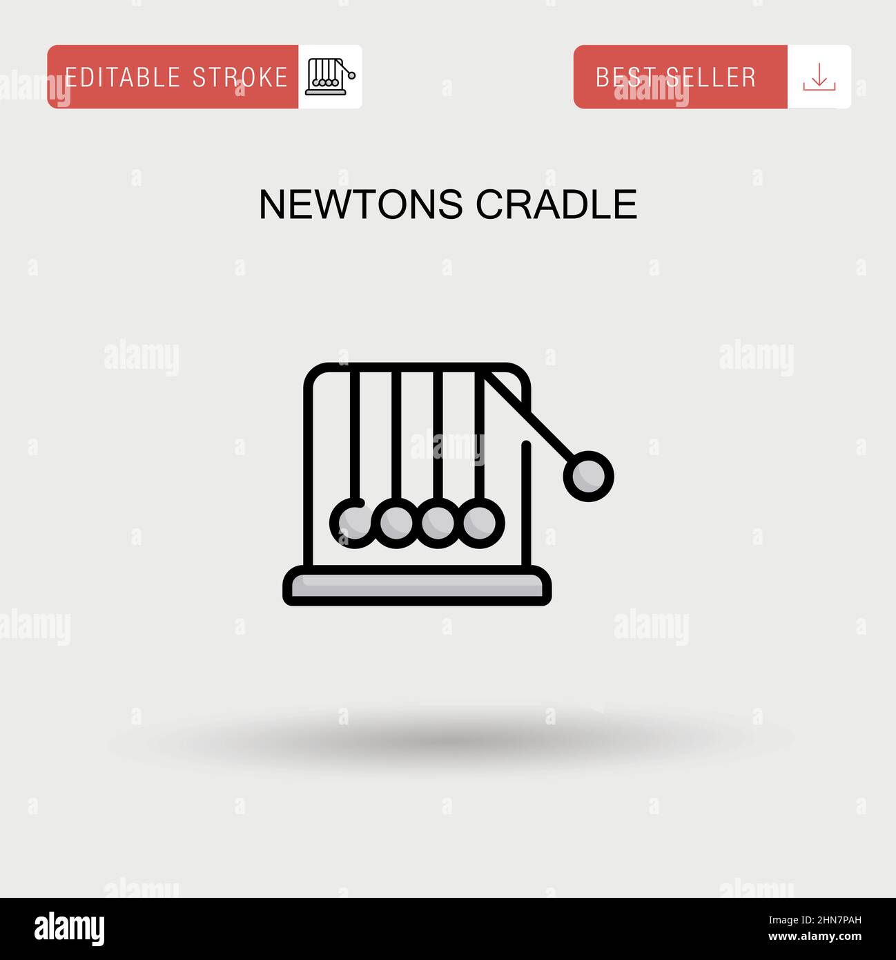 Einfaches Vektorsymbol für die Newtons-Wiege. Stock Vektor