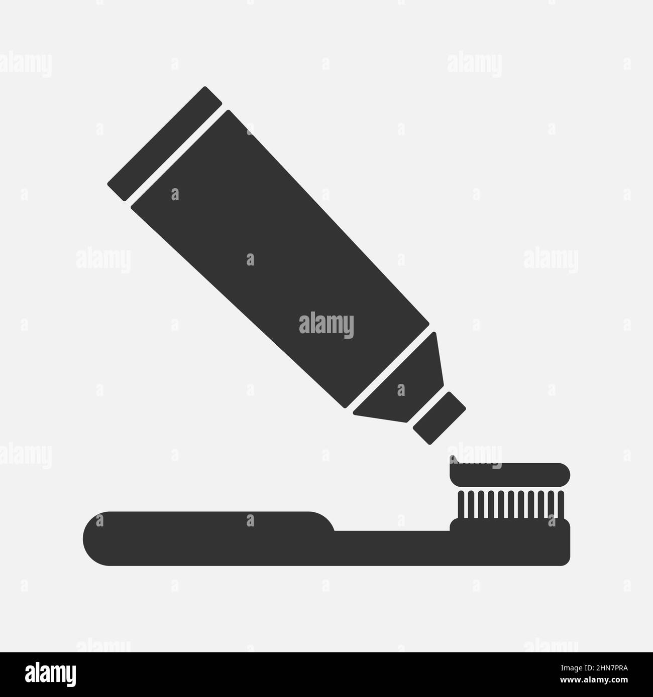 Vektorsymbol für Zahnbürste und Paste. Zahnhygiene Stock Vektor
