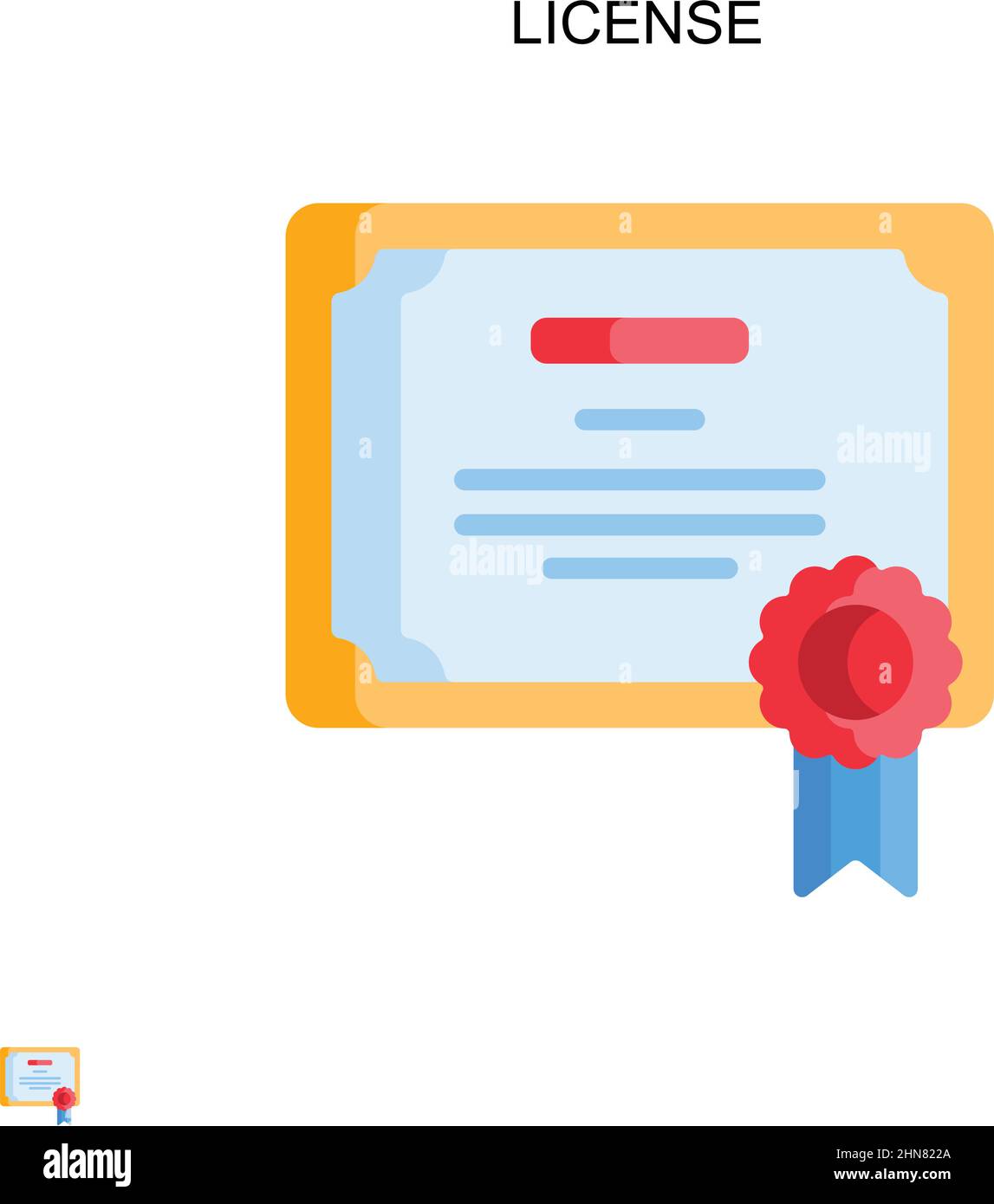 Einfaches Vektorsymbol für die Lizenz. Illustration Symbol Design-Vorlage für Web mobile UI-Element. Stock Vektor