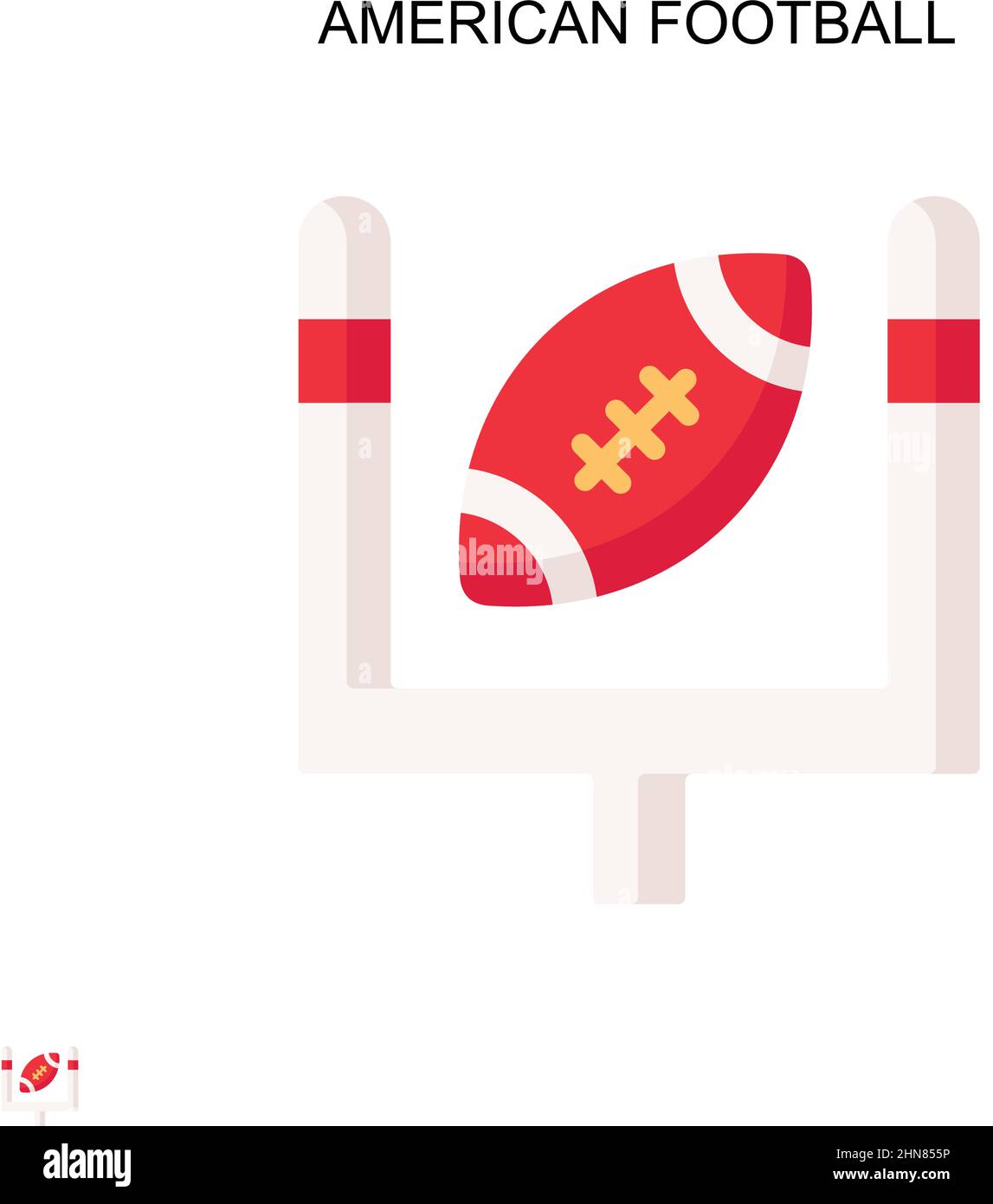 American Football einfaches Vektorsymbol. Illustration Symbol Design-Vorlage für Web mobile UI-Element. Stock Vektor