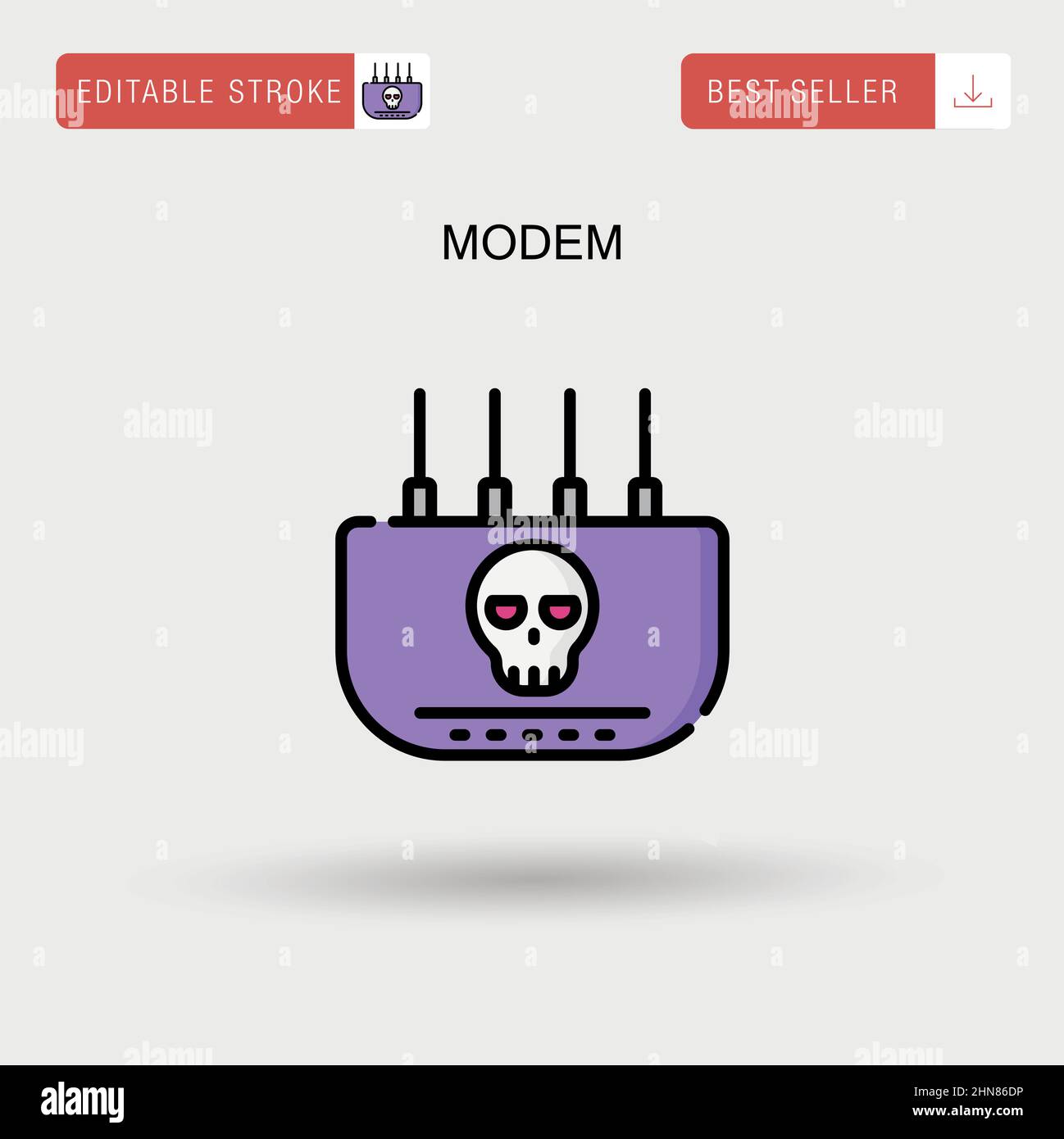 Einfaches Vektor-Symbol für Modem. Stock Vektor