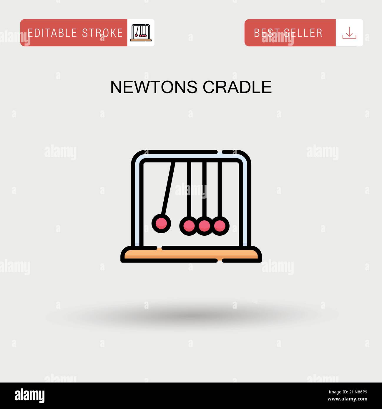 Einfaches Vektorsymbol für die Newtons-Wiege. Stock Vektor