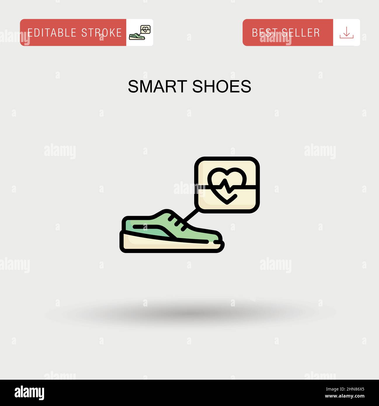 Intelligente Schuhe einfaches Vektor-Symbol. Stock Vektor