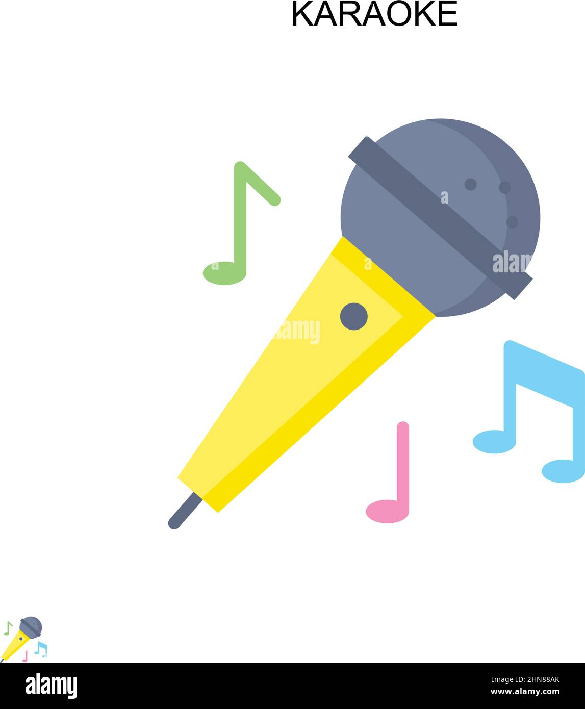 Karaoke Simple Vector-Symbol. Illustration Symbol Design-Vorlage für Web mobile UI-Element. Stock Vektor