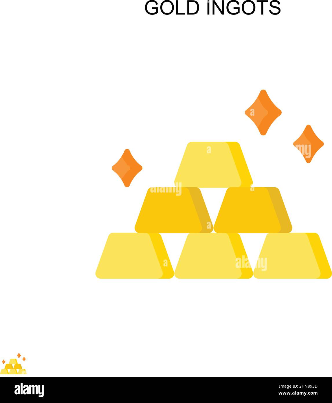 Einfaches Vektorsymbol für Goldbarren. Illustration Symbol Design-Vorlage für Web mobile UI-Element. Stock Vektor