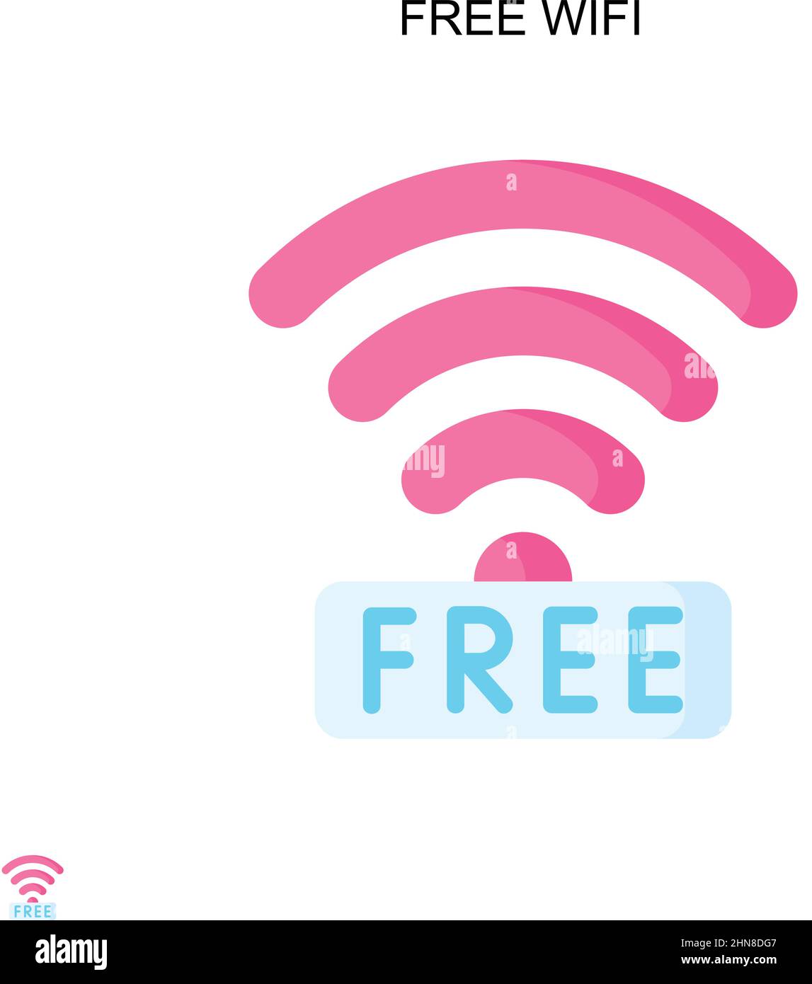 Kostenloses WLAN einfaches Vektor-Symbol. Illustration Symbol Design-Vorlage für Web mobile UI-Element. Stock Vektor