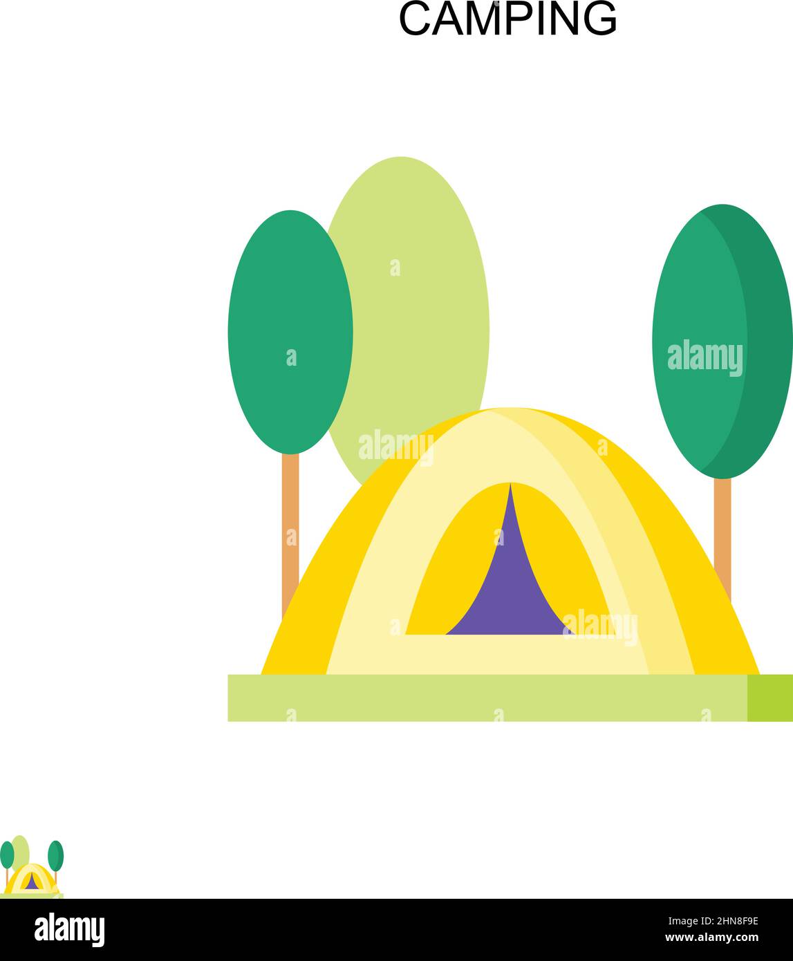 Einfaches Vektor-Symbol für Camping. Illustration Symbol Design-Vorlage für Web mobile UI-Element. Stock Vektor