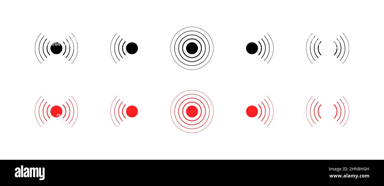Symbol für Wireless-Netzwerk eingestellt. Signalwelle. Zellensignal. Vektor auf isoliertem weißem Hintergrund. EPS 10. Stock Vektor