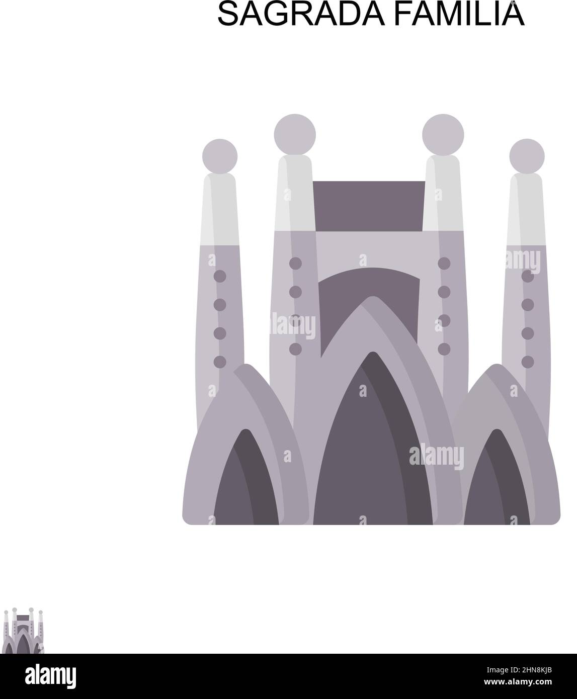 Sagrada familia einfaches Vektor-Symbol. Illustration Symbol Design-Vorlage für Web mobile UI-Element. Stock Vektor Sagrada familia einfaches Vektor-Symbol. Illustration Symbol Design-Vorlage für Web mobile UI-Element. Stock Vektor