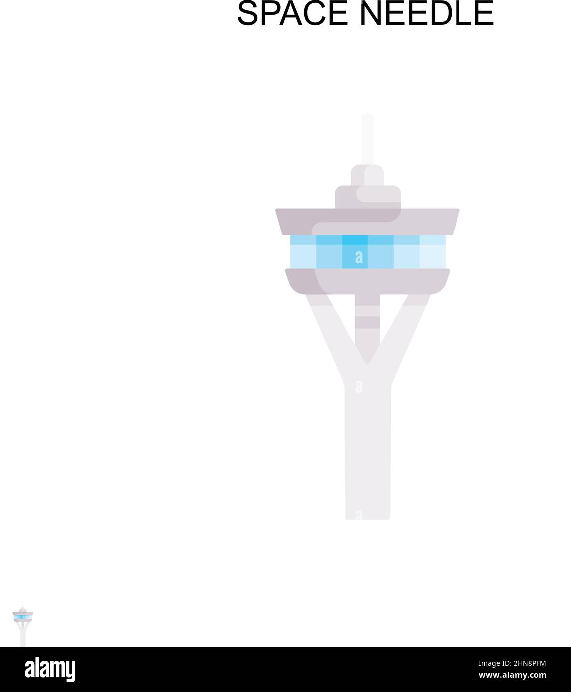 Einfaches Vektorsymbol für die Space Needle. Illustration Symbol Design-Vorlage für Web mobile UI-Element. Stock Vektor