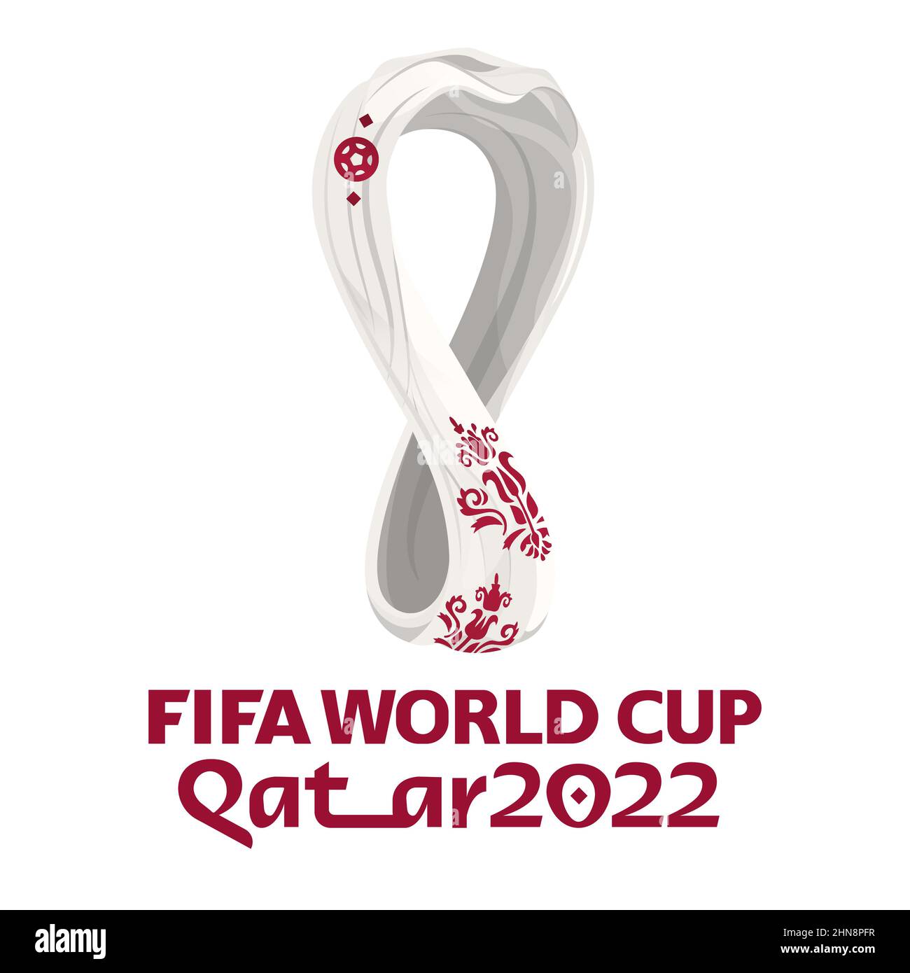 Vinnytsia, Ukraine - 14. Februar 2022: Logo der FIFA FUSSBALL-WELTMEISTERSCHAFT 2022. Redaktionelle Illustration Stock Vektor