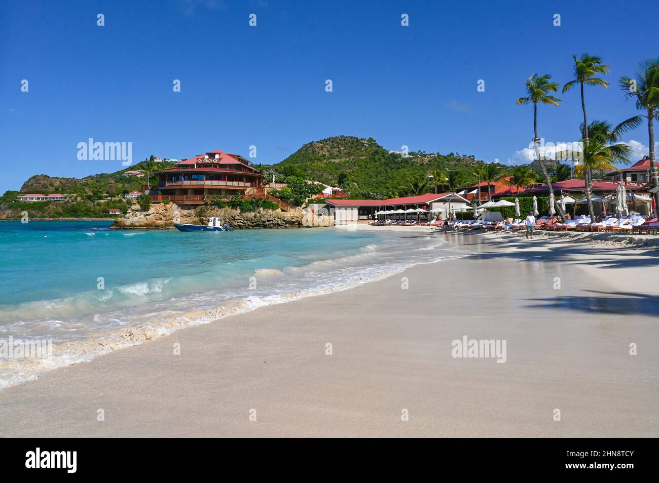Das Eden Rock Hotel an der Bucht von Saint-Jean auf der karibischen Insel Saint-Barthélemy (St. Barths) in den Westindischen Inseln Stockfoto