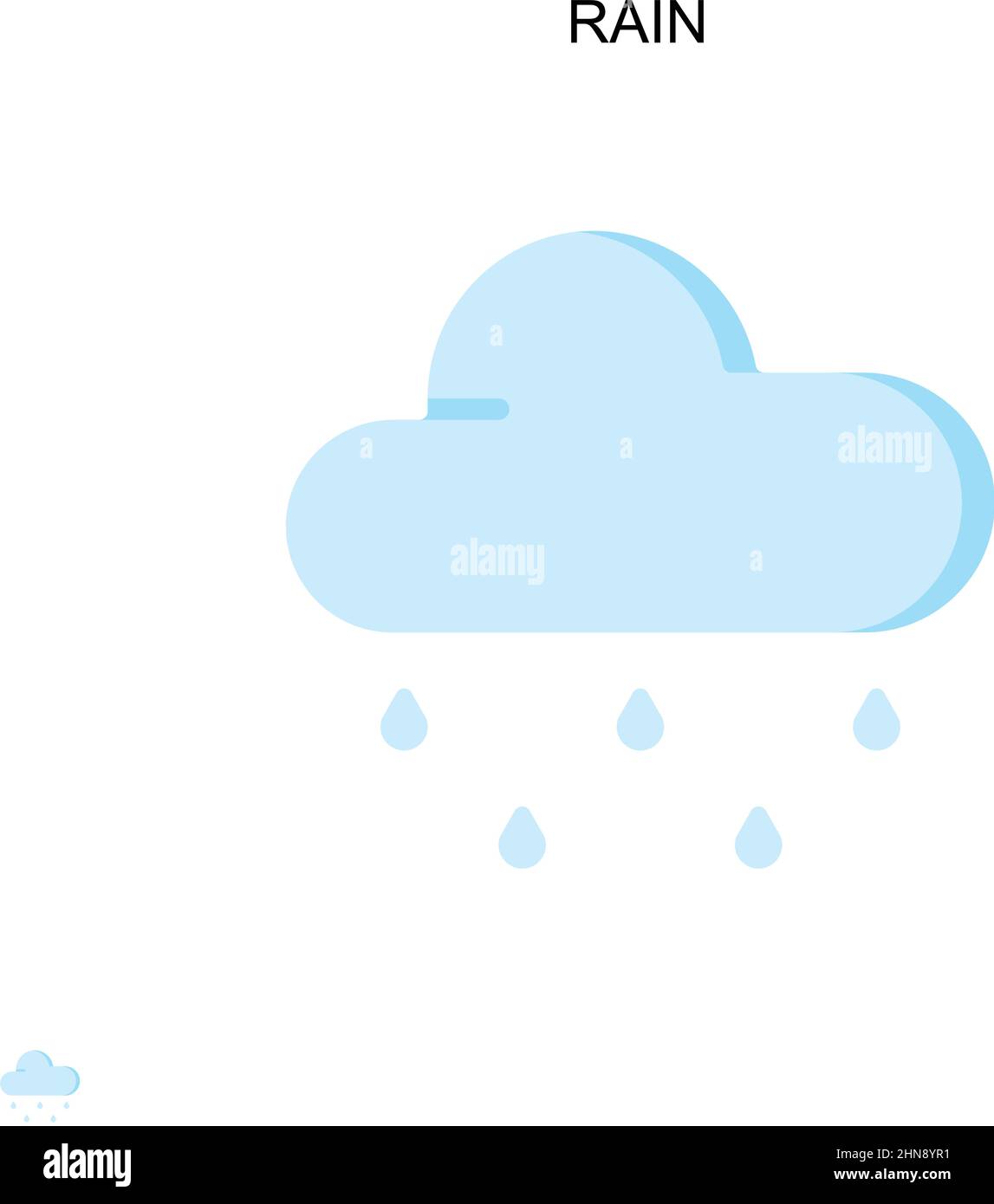 Einfaches Vektorsymbol „Rain“. Illustration Symbol Design-Vorlage für Web mobile UI-Element. Stock Vektor