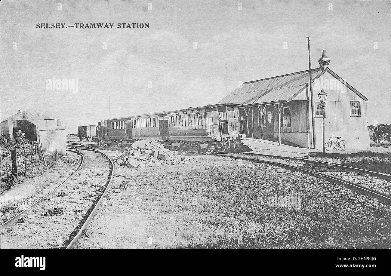 Selsey Tramway Station aus den frühen 1900er Jahren Stockfoto