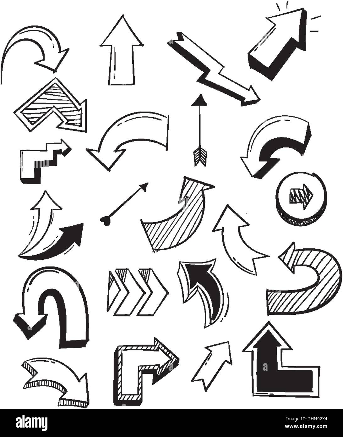 Handgezeichnete Doodle-Symbole stellen die Illustration ein Stock Vektor