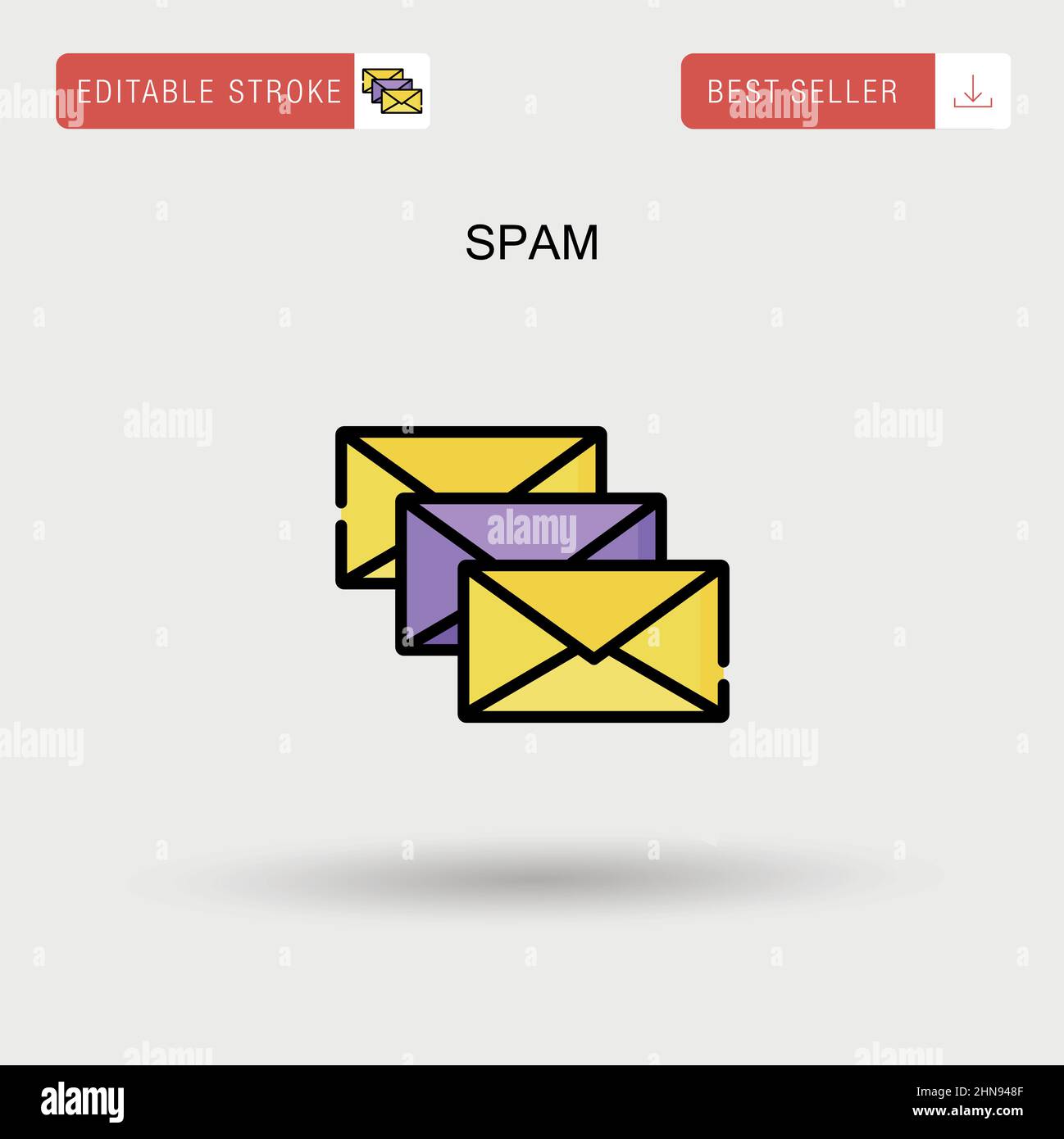 Einfaches Vektor-Symbol für Spam. Stock Vektor