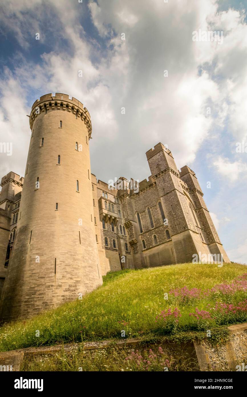 Mittelalterliches Arundel Castle, Arundel, West Sussex, England Großbritannien - Königin Victoria und Prinz Albert besuchten 1846 und waren begeistert! Stockfoto