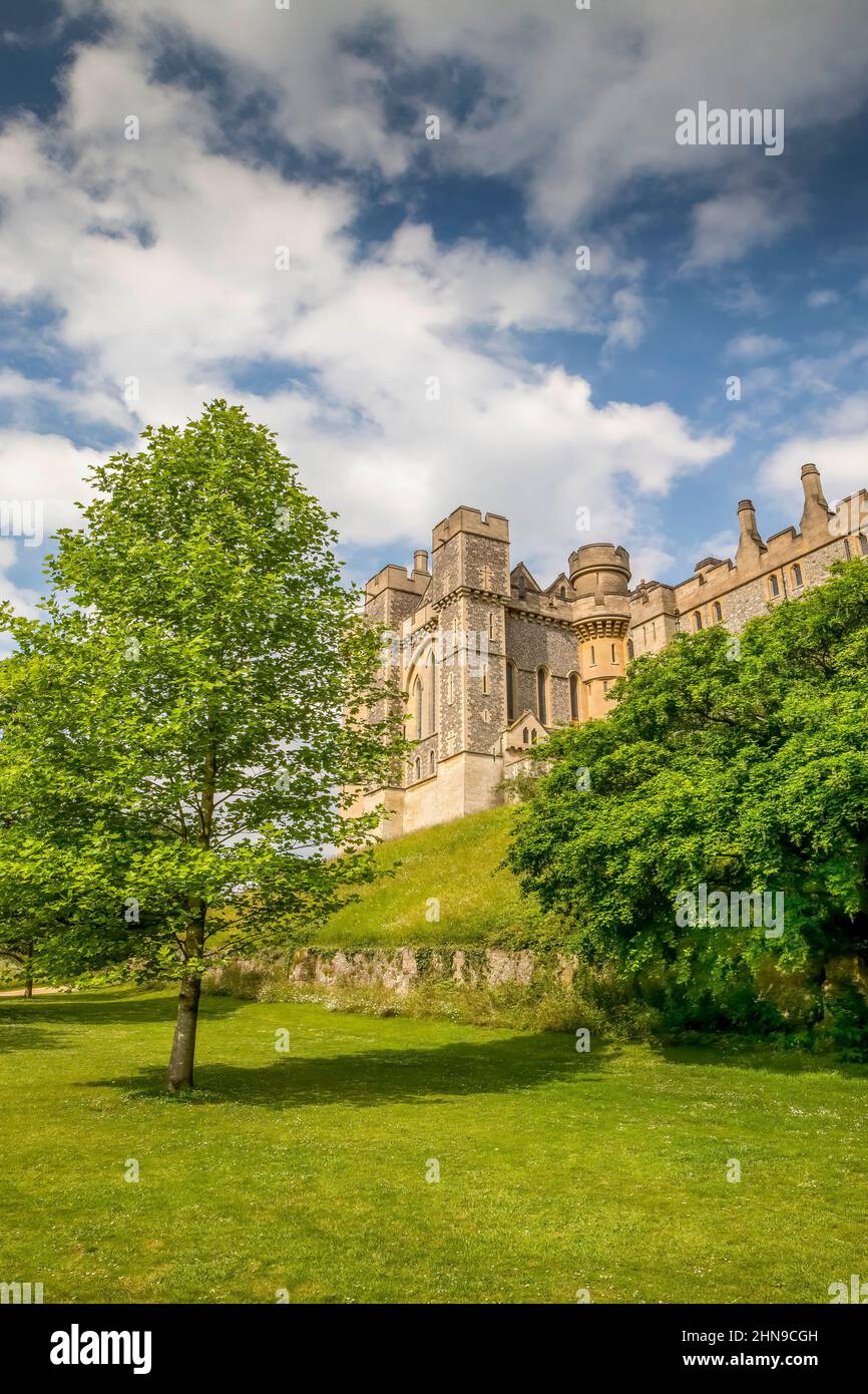 Mittelalterliches Arundel Castle, Arundel, West Sussex, England Großbritannien - Königin Victoria und Prinz Albert besuchten 1846 und waren begeistert! Stockfoto