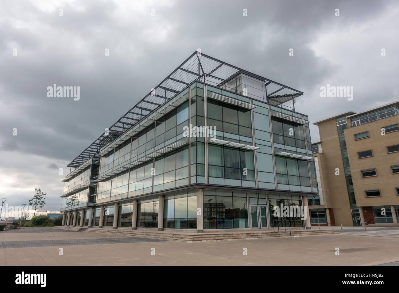 Die Spencer Group hat ihren Sitz in 1 Humber Quays im alten Hafengebiet von Kingston upon Hull, East Riding of Yorkshire, Großbritannien. Stockfoto