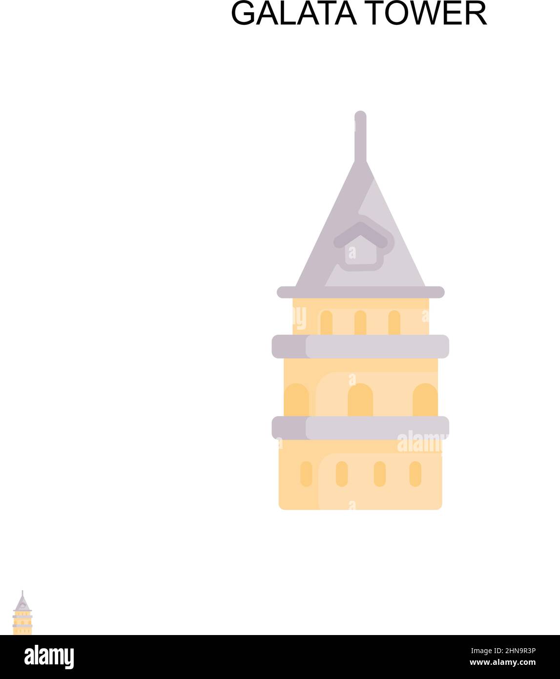 Galata Tower einfaches Vektor-Symbol. Illustration Symbol Design-Vorlage für Web mobile UI-Element. Stock Vektor