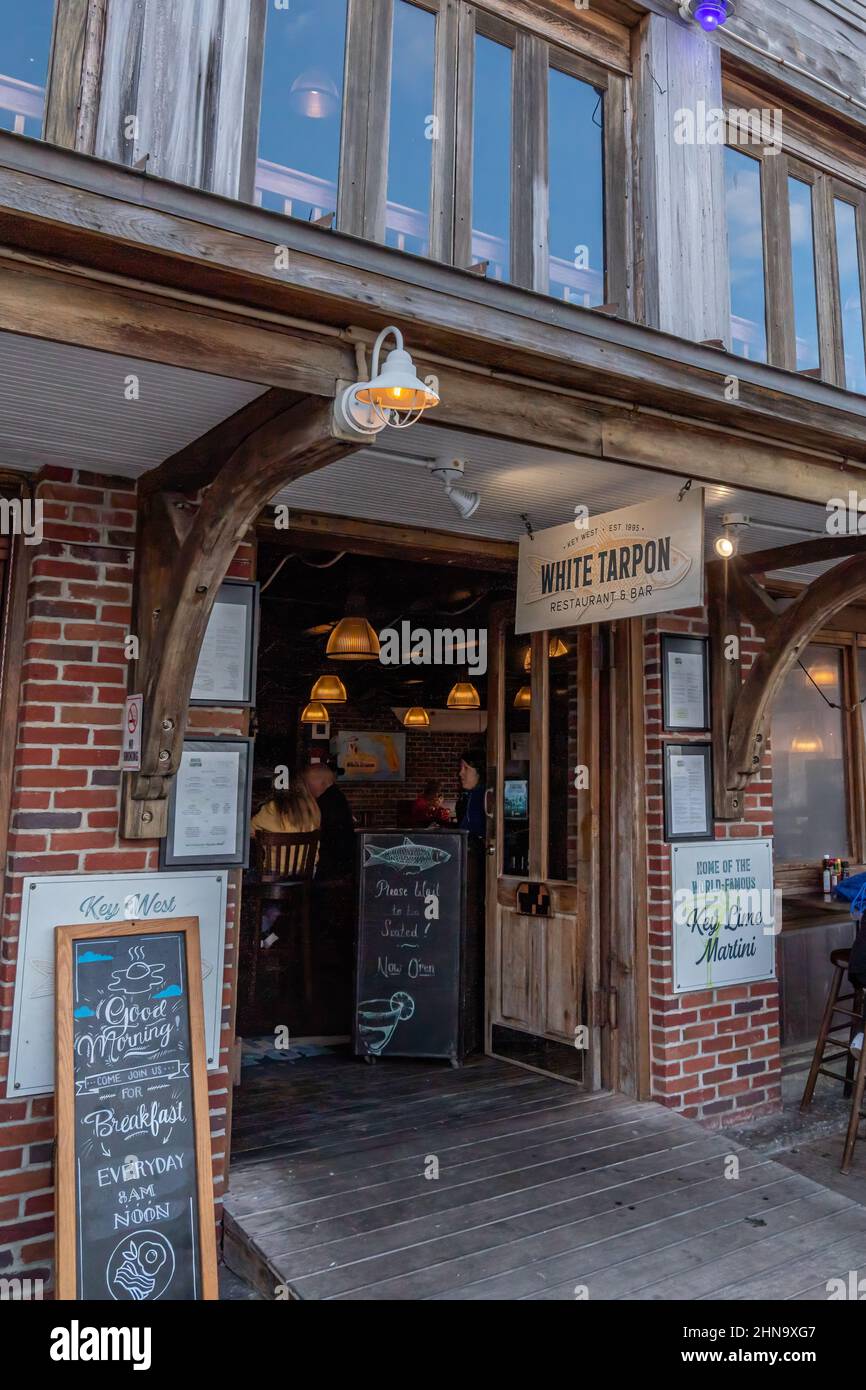 Eintritt zum White Tarpon Restaurant & Bar in Key West, Florida, USA. Stockfoto