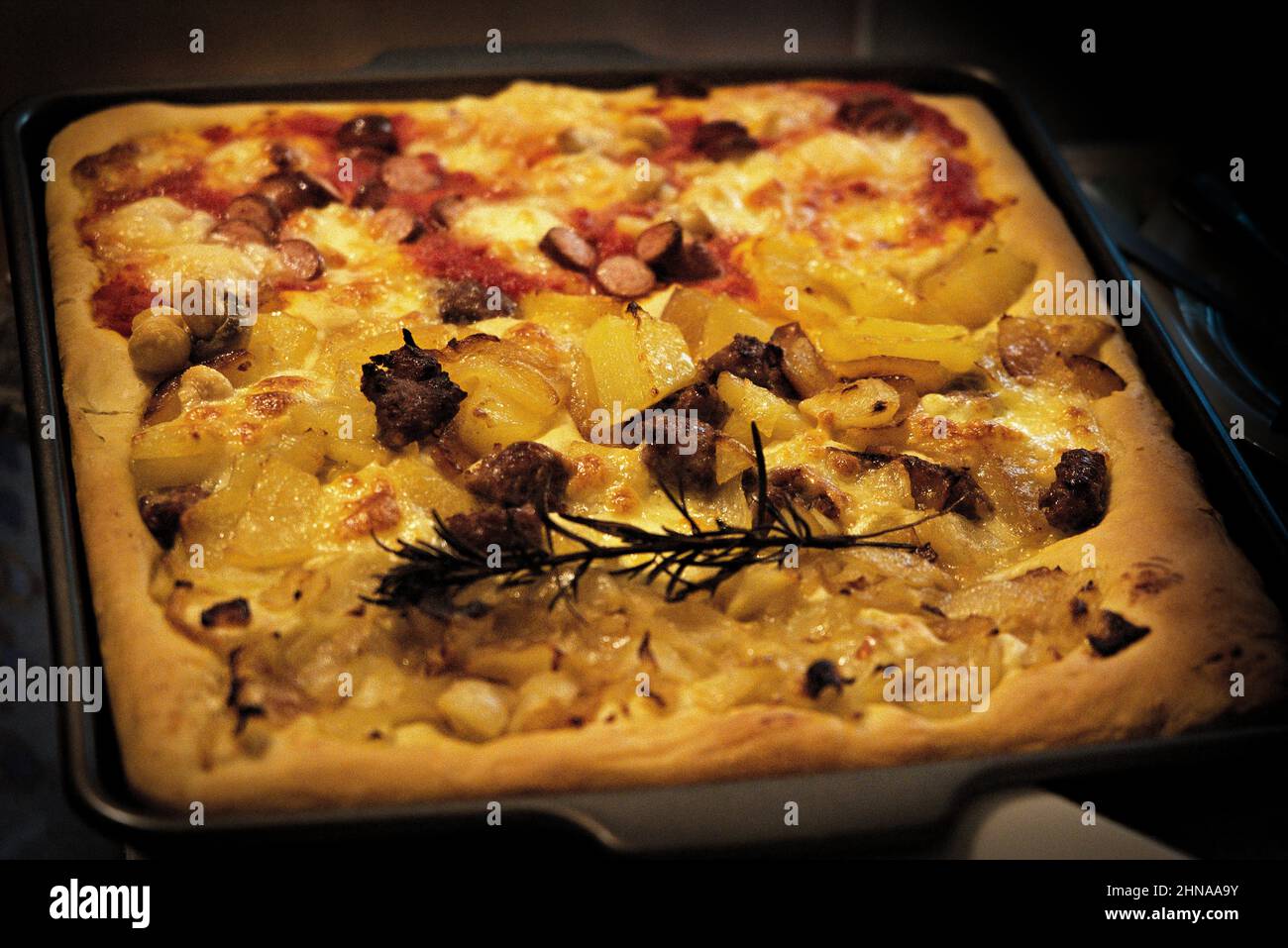 Italienische hausgemachte Pizza Stockfoto