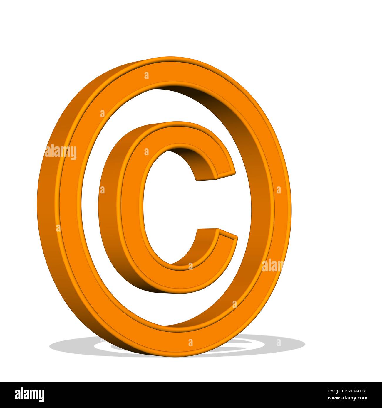 Copyright-Zeichen, 3d-Illustration vor weißem Hintergrund Stockfoto