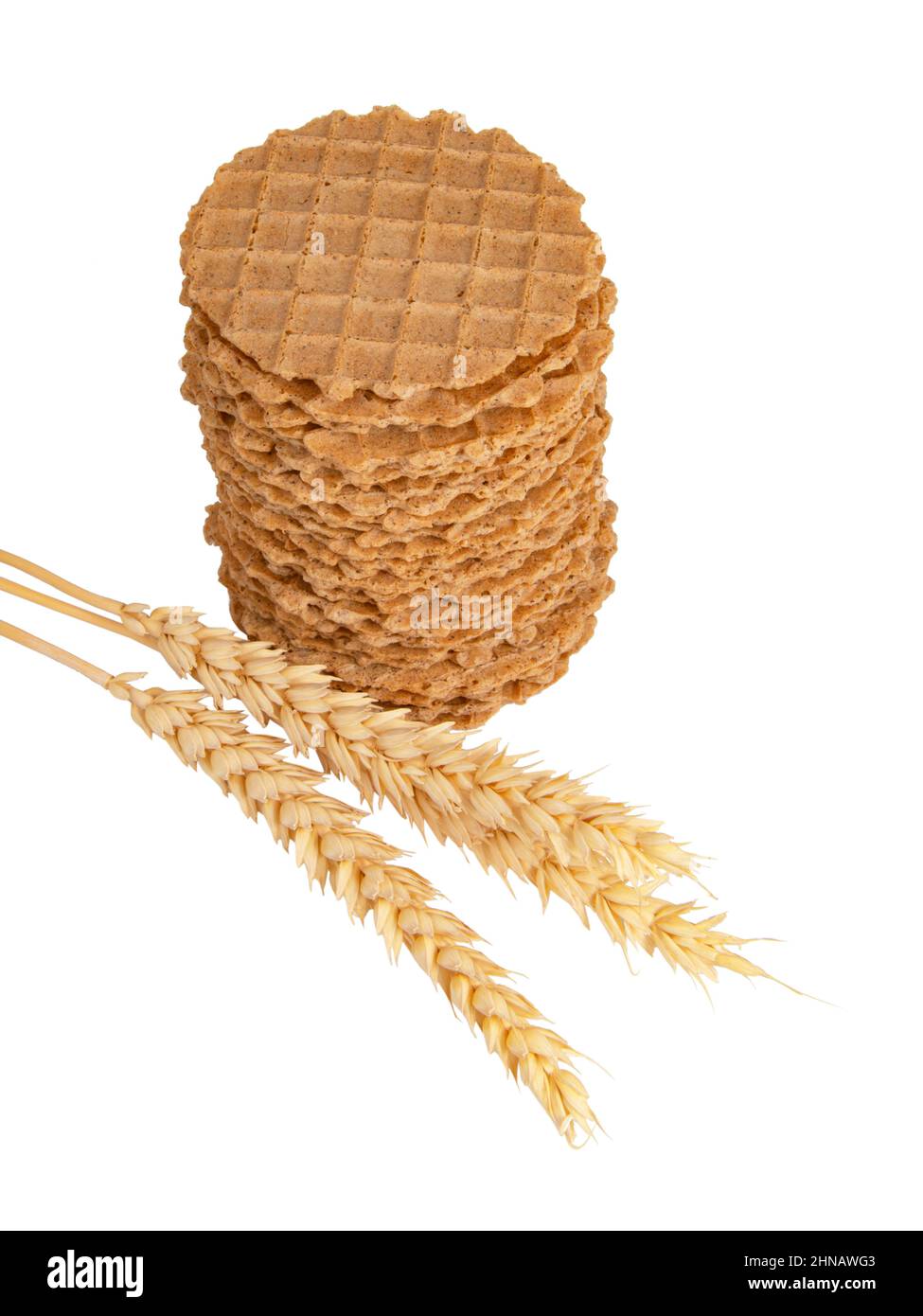 Brot knusprige Waffeln isoliert auf dem weißen Hintergrund Stockfoto