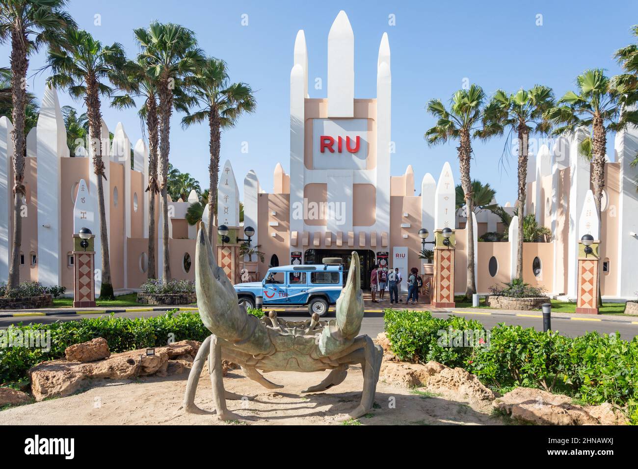 Eintritt zum Rui Funana Hotel, Santa Maria, Sal, República de Cabo (Kap Verde) Stockfoto