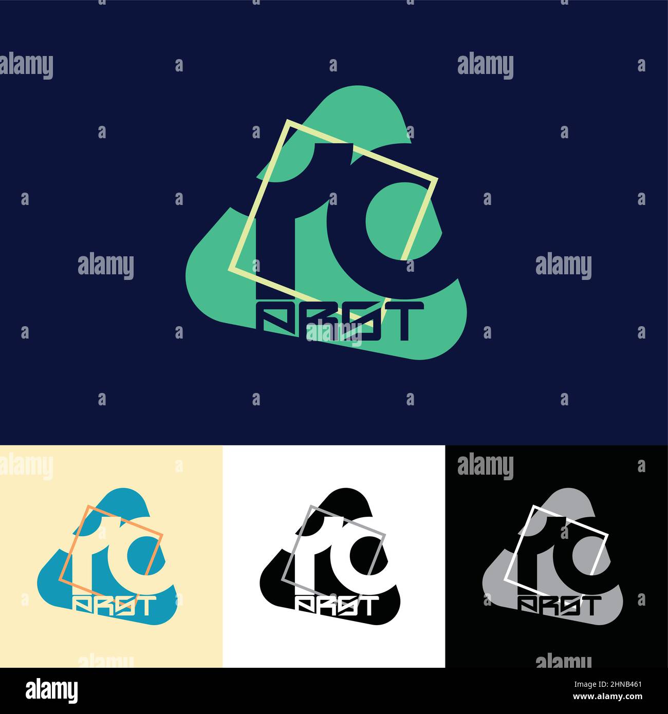 Abstrakte kreative Typografie mit Dreieck und Buchstaben für T-Shirt. Vektorgrafiken. CMMK-Farben und Schwarzweiß Stock Vektor