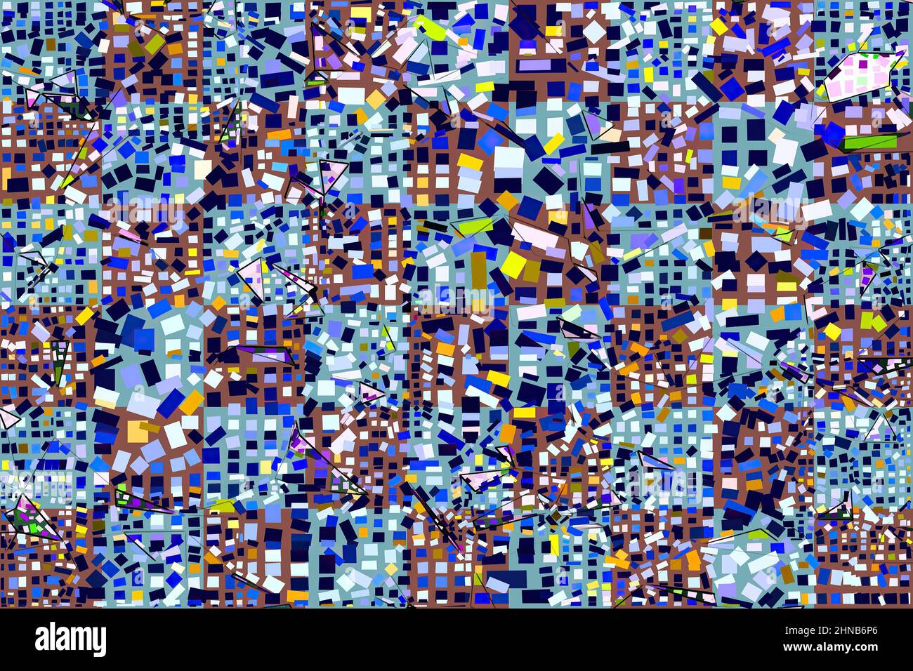 Kunstwerk abstrakter Komposition aus geometrischen Formen und Elementen Stockfoto