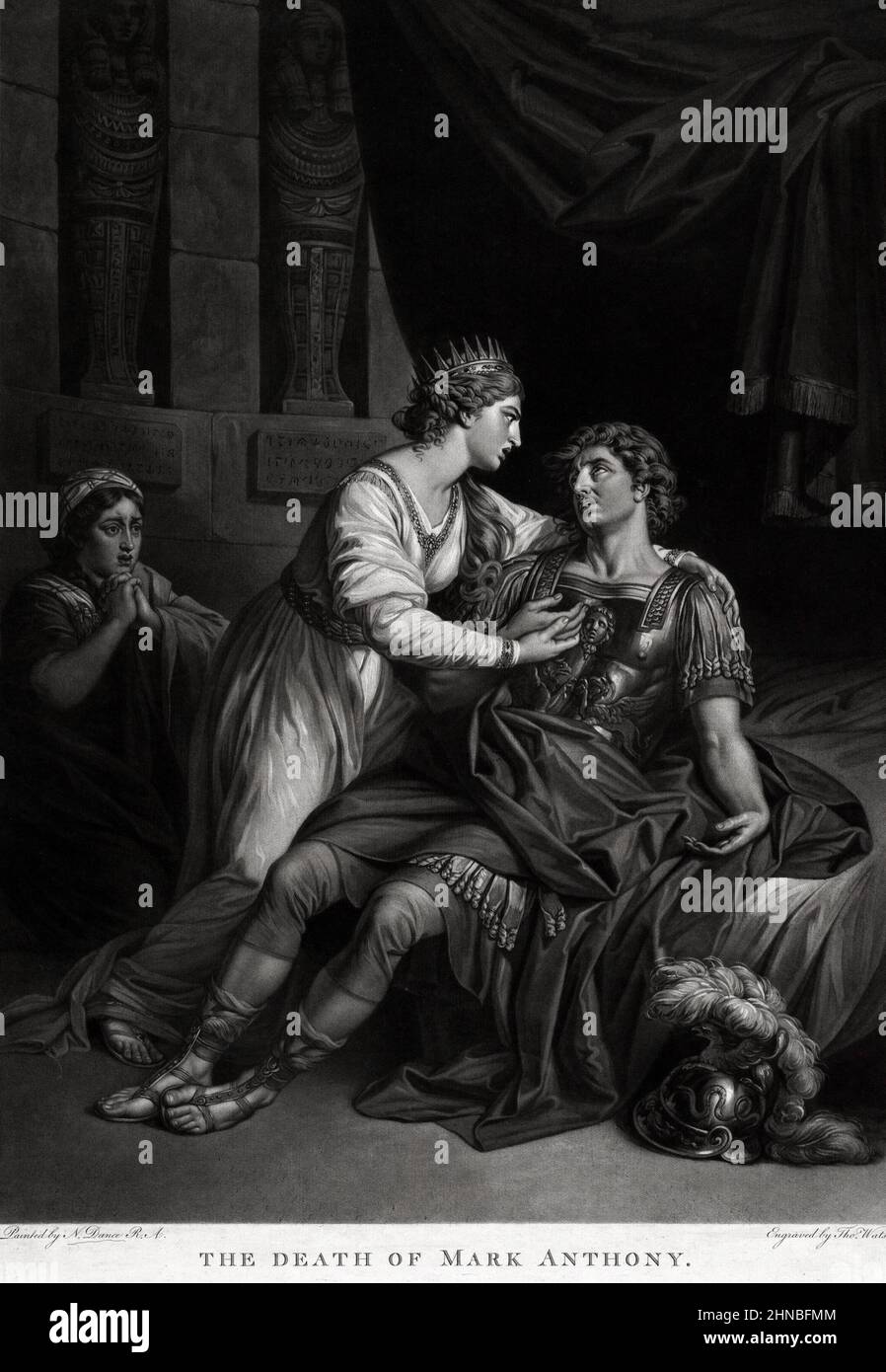 Der Tod von Mark Antony aus Shakespeares Antony und Kleopatra, Akt 4, Szene 15 Stockfoto
