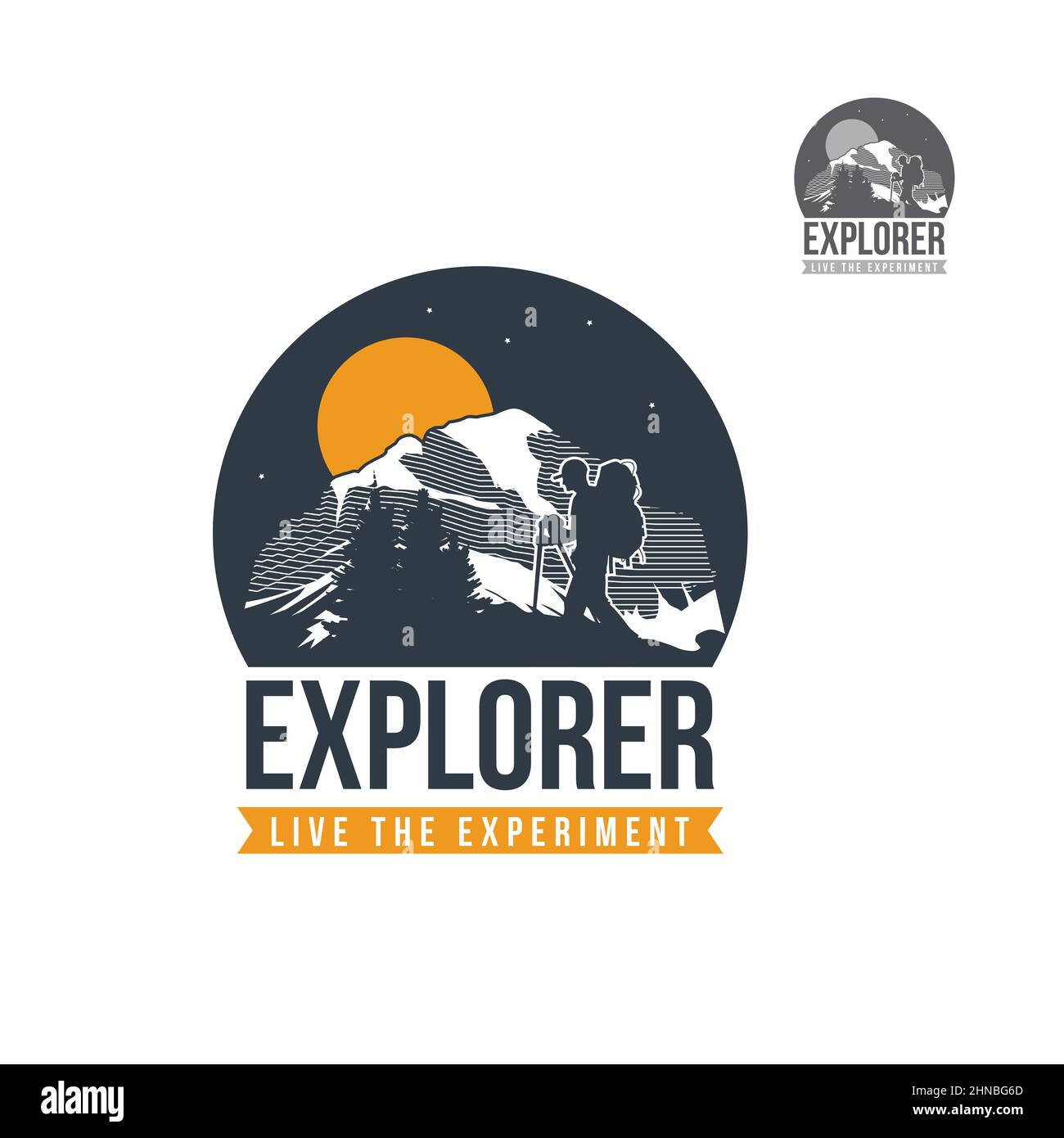 Design-Vorlage Für Das Logo Von Dark Mountain Explorer Stock Vektor