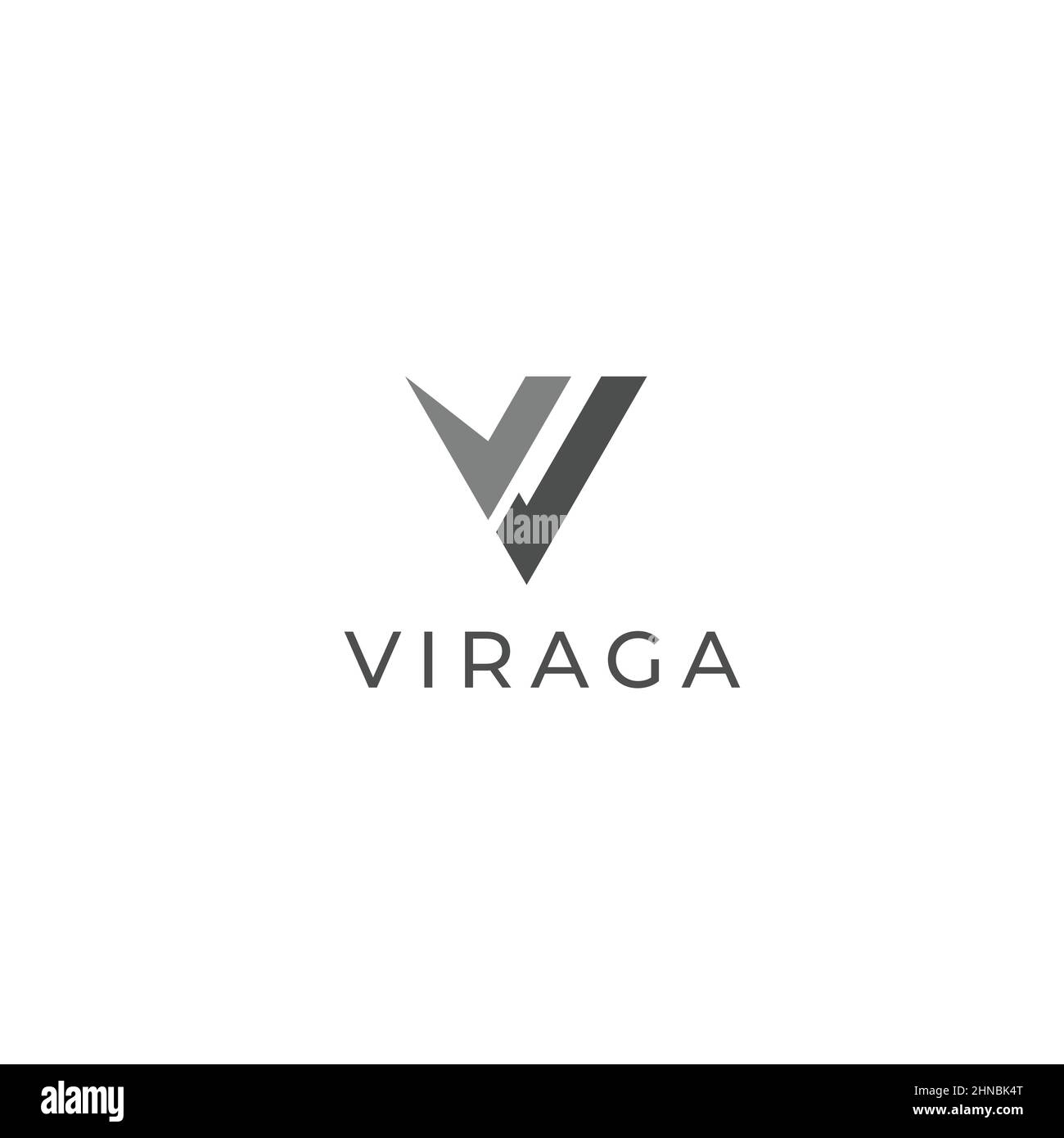 Design-Vorlage für abstrakte Buchstaben in V-Form Stock Vektor