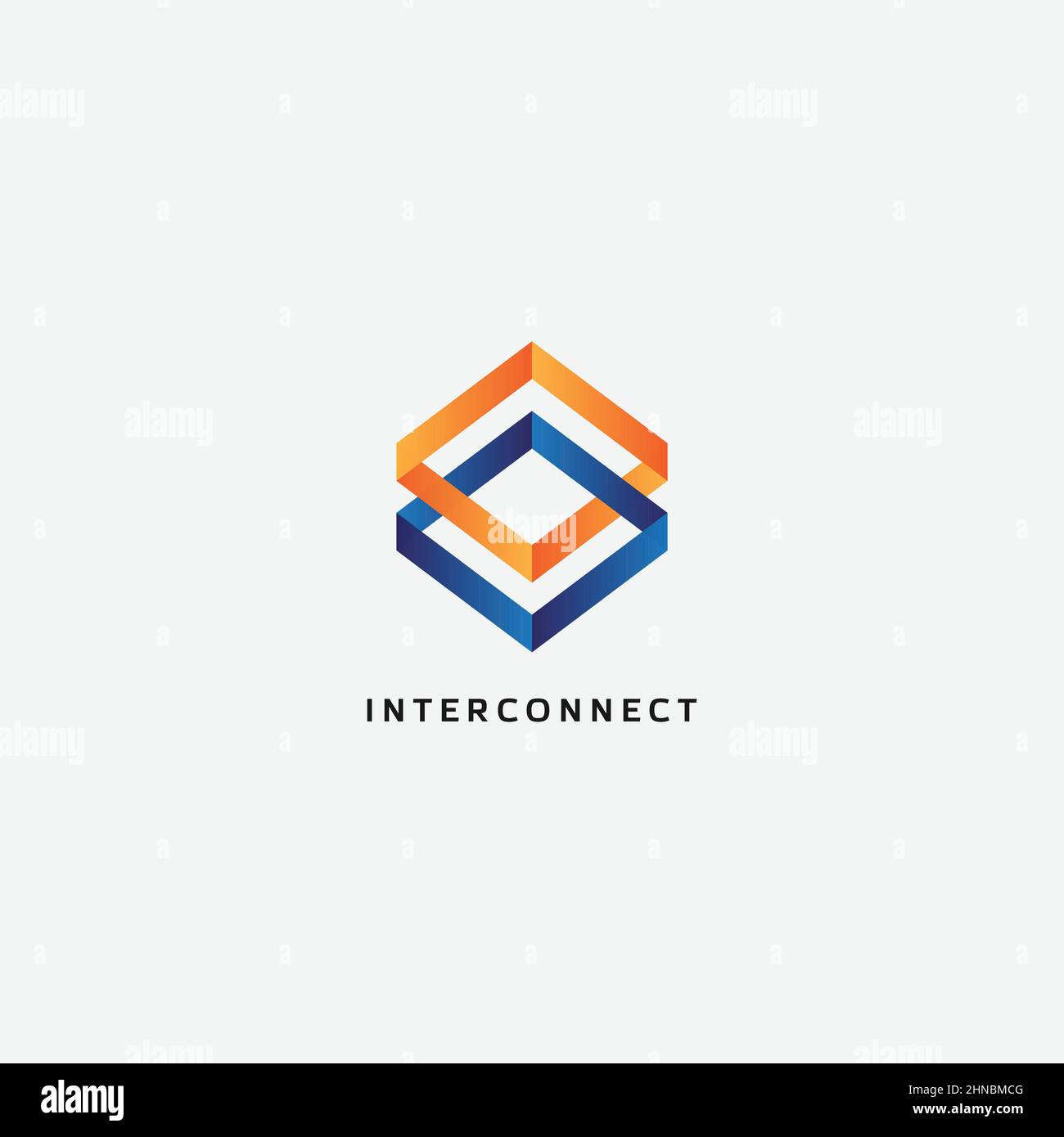 Design-Vorlage Für Abstrakte Interconnect-Quadratische Logos Stock Vektor